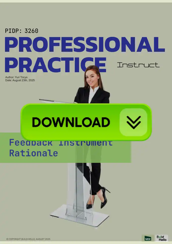 PIDP 3260 Feedback Instrument Rationale